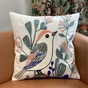 Nuevas llegadas planta flor forma bordado tiro almohada aceptar personalizado bordado <span class=keywords><strong>funda</strong></span> de cojín para el hogar sofá - Product Image 4
