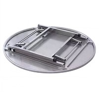 Table pliante en acier inoxydable avec dimensions personnalisables, taille/hauteur personnalisée et design peu encombrant, table ronde pliante