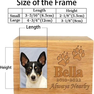 Urne funéraire artisanale en bambou et bois pour animaux de compagnie, boîte à cendres personnalisée pour chat et chien, urne commémorative sur mesure pour animaux de compagnie - Product Image 2