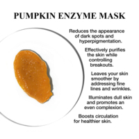 Masque Facial Exfoliant Enzymatique à la Citrouille pour Peaux Ternes, Ridules, Rides et Teint Irrégulier