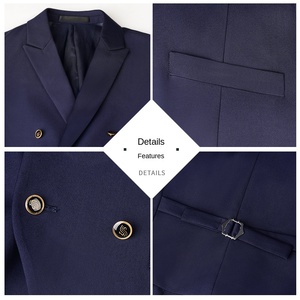 Pilote d'aviation noir mince gilet mâle capitaine uniforme tenue professionnelle costume formel - Product Image 5