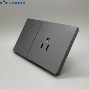 Enchufe de Pared Multifuncional Delgado con Interruptor, Gris Sudamericano, Tecla Grande, 1 Gang, 3 Pines, Fuente de Alimentación - Product Image 2