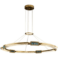 Lustre en cristal de style italien avec éclairage LED et fonction trois couleurs - Design artistique en pierres précieuses pour les halls d'hôtels et les grandes salles