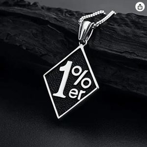 Pendentif porte-bonheur numéro 13 <span class=keywords><strong>1</strong></span> pour cent en diamant avec chaîne, bijoux porte-bonheur, cadeau pour homme, Offre Spéciale - Product Image 3