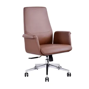 Ergonomic Executive Chair Hot Selling Boss Leather Ergonomic Genuine Leather Brown Executive Office Chair