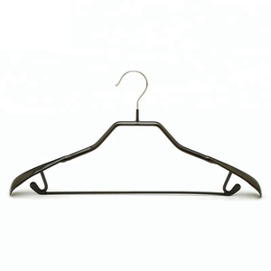Non Slip PVC Coated <strong>Wire</strong> Metal Black <strong>Coat</strong> Clothes <strong>Hangers</strong> - Product Image 1