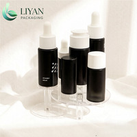 Petites bouteilles compte-gouttes cylindriques avec pulvérisateur à pompe, contenants vides personnalisés pour liquides et huiles, bouteilles en plastique PET avec impression sérigraphique