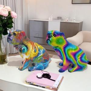 Figura Decorativa de Bulldog con Cabeza Inclinada, Esculpida en Resina Epoxi, de Alta Gama, para Decoración del Hogar, Sala de Estar y Escritorio - Product Image 4