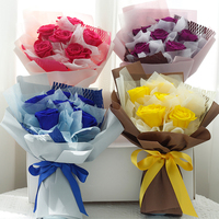 Bouquet de fleurs fait main, mélange de fleurs séchées, bouquet de fleurs naturelles préservées avec boîte pour la décoration de bouquet de mariage
