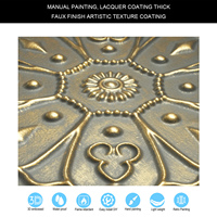 Panneaux artistiques en PVC or ancien facile à installer Ceil de toiture usé Faux finition Carreaux muraux décoratifs en étain imperméables