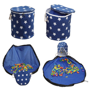 Toy Storage Basket and Play Mat Storage Bins Folding Toy Storage Organizer waterproof Organizers