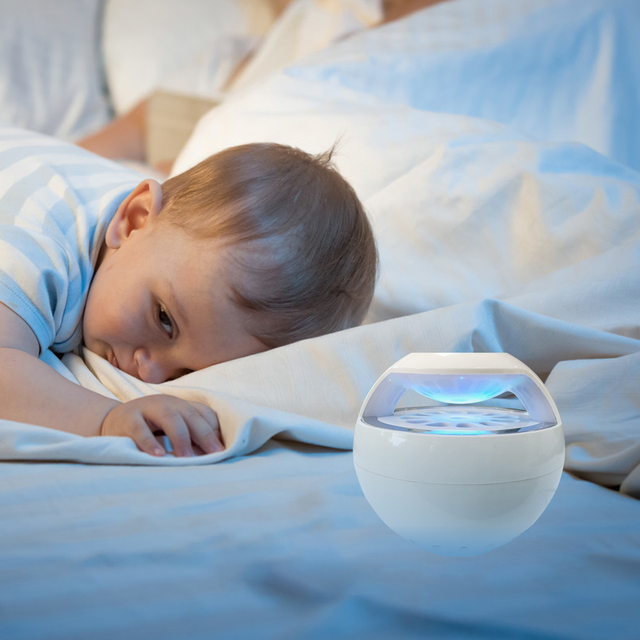 USB Powered Baby Soothing Sleep Aid White Noise Nature Sound Box With Colorful LED Light White Noise Sleep Machine