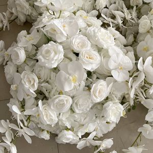 Table de mariage fausses fleurs <span class=keywords><strong>d</strong></span>écorations <span class=keywords><strong>d</strong></span>'événements réalistes arrangements floraux pièce maîtresse orchidées artificielles boule de fleur blanche - Product Image 4