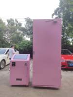JLJ rose style minimaliste photobooth vue de dessus photomaton numérique monnayeur aérien 360 photomaton coque dslr