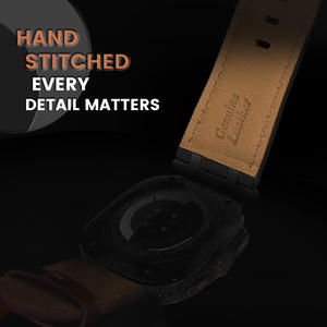 Bracelet de montre en cuir véritable élégant avec boucle à ardillon pour Samsung Watch Ultra 47 mm - Product Image 6