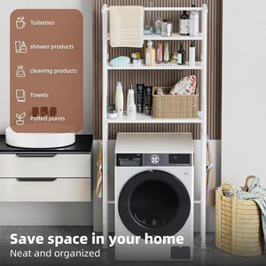 Étagère de rangement métallique populaire pour salle de bain et buanderie, installation sur pied pour machine à laver, étagère de rangement, porte-serviettes pour buanderie - Product Image 2