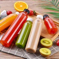 100ml 200ml 250ml 300ml 500ml Bouteille de jus en plastique PET jetable et bouteille d'enzyme PET avec couvercle noir