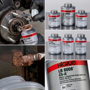 Pâte anti-adhérente en graphite cuivré HiGlue LB 8008 C5-A pour les vis d'échappement, les filetages de tuyaux, l'entretien automobile et industriel - Product Image 5