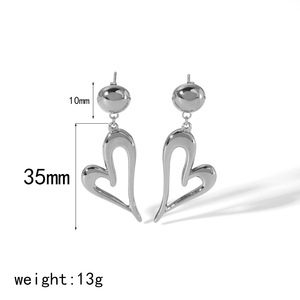 Boucles d'oreilles en alliage de zinc en forme de cœur, couleur argent et or, bijoux à la mode, cadeau pour femmes - Product Image 4