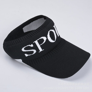 Sport lettre grand bord plage utiliser tissu élastique Sport de plein air casquette de soleil printemps été crème solaire <span class=keywords><strong>chapeau</strong></span> femmes vide haut visière - Product Image 2
