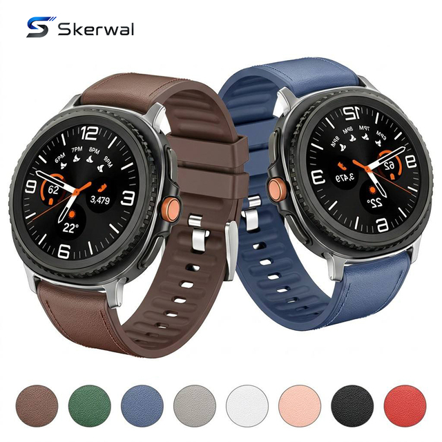 Hybrid Silicone Watch Band for Samsung Galaxy Watch 8 Classic Premium Sweatproof Replacement Business Strap