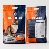 Sacs d'emballage pour litière pour chat, personnalisés, imprimés, refermables, à fond plat, avec trou de suspension, résistants à l'humidité