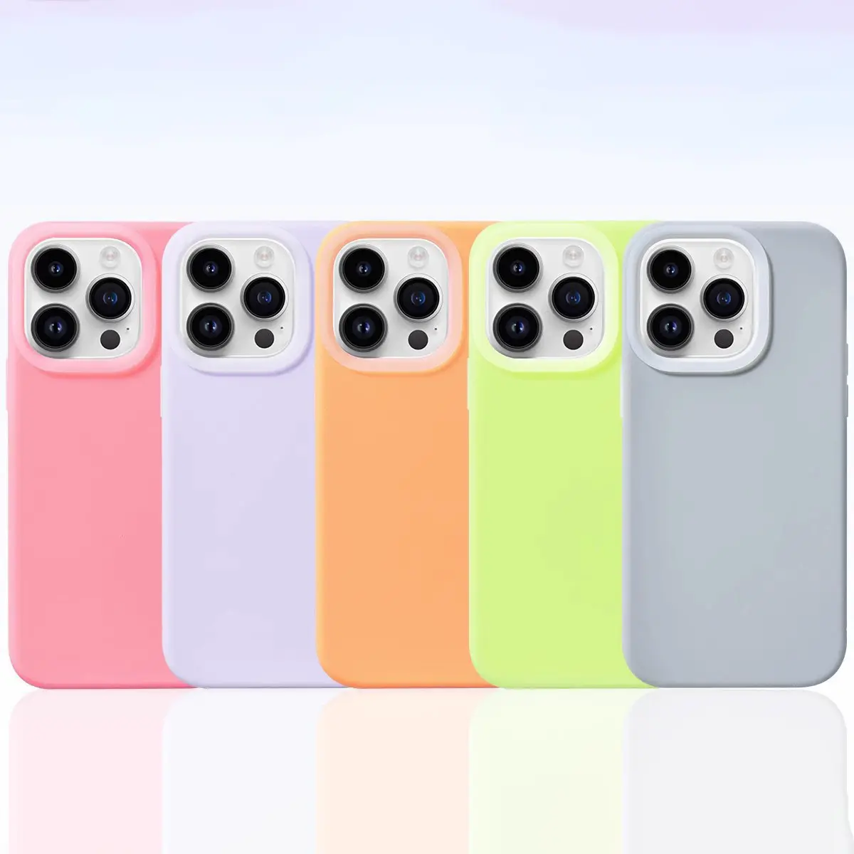 Nouveau Jelly Silicone Case Soft Color Phone Case Anti Fingerprint Matte Silicone Cover Pour iPhone 15 pro max