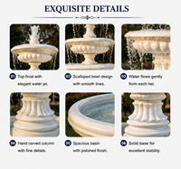 Grande fontaine d'eau extérieure en marbre blanc BSA, sculptée à la main, en pierre naturelle, pour la décoration de villas, parcs et aménagements paysagers