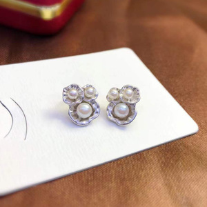 Accessoires de perles DIY en argent S925, boucles d'oreilles tendance avec perles de 3 à 5 mm et support creux 21395, accessoire multi-perles - Product Image 3