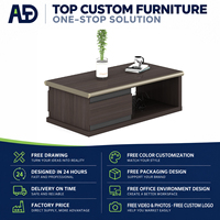 Bureau de direction moderne en MDF avec tiroirs pliables, montage facile, design durable pour villa et immeuble de bureaux