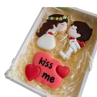 Biscuits givrés Duo Doux Tanabata pour couple, saveur sucrée, bises d'amour, collations décoratives commémoratives, comestibles, vente directe usine