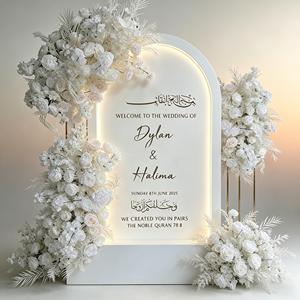 Premium <strong>Wedding</strong> Decor Sign LED Light White <strong>Welcome</strong> Sign Backdrop Personalized PVC <strong>Board</strong> for Entrance Decoration - Product Image 3
