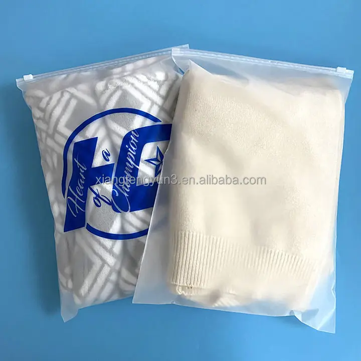 卸売カスタムビニール袋独自のロゴ防水ビニール袋ジッパー衣類用