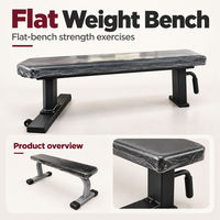 Banc de musculation plat pour salles de sport commerciales et studios d'entraînement, idéal pour les exercices de force en salle de sport professionnelle, matériel de gym