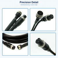 Konektor Aviasi 6pin CCTV Kendaraan Mini Din Kabel Ekstensi Kamera Mobil Audio Video Harness