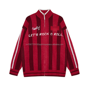 Jersey de Fútbol Estilo Otoño 2026, Cuello Redondo, Diseño Jacquard con Letras Vintage, Corte Holgado, Algodón en la Parte Delantera - Product Image 1