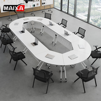 Tables de conférence et de formation pliables, durables et minimalistes en bois avec plateau rabattable pour usage en bureau mobile