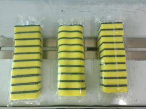 Hoàn toàn tự động làm sạch miếng bọt biển dòng chảy bọc máy đóng gói Rửa miếng bọt biển món ăn rửa chà làm sạch <span class=keywords><strong>pad</strong></span> máy đóng gói - Product Image 5