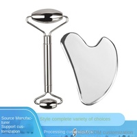 HY Factory Direct pour l'amélioration de la circulation sanguine, kit d'outils de maquillage essentiels, grattoir en métal en forme de cœur, rouleau en acier inoxydable