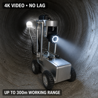 Robot d'inspection de canalisations 4K 300m avec caméra CCTV, caméra de drainage rotative à double objectif, IP68, télécommande, impression de rapport