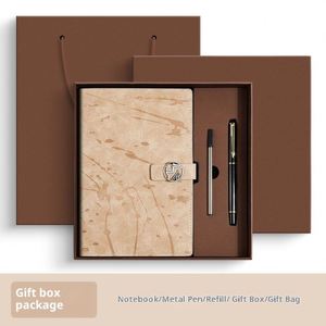 Wholesale Promotional Corporate Business Luxury Office Custom Logo A5 Pu Black Modern Embossed Notebook Planner 2-in-1 Set - Product Image 6