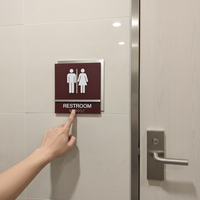 Panneau d'affichage adhésif conforme ADA pour signalisation de restaurant, signalisation d'escalier pour l'accessibilité conforme ADA