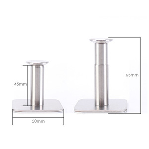 Support mural pour écouteurs en acier inoxydable, design carré, organisateur de bureau minimaliste, support de rangement pour écouteurs - Product Image 5
