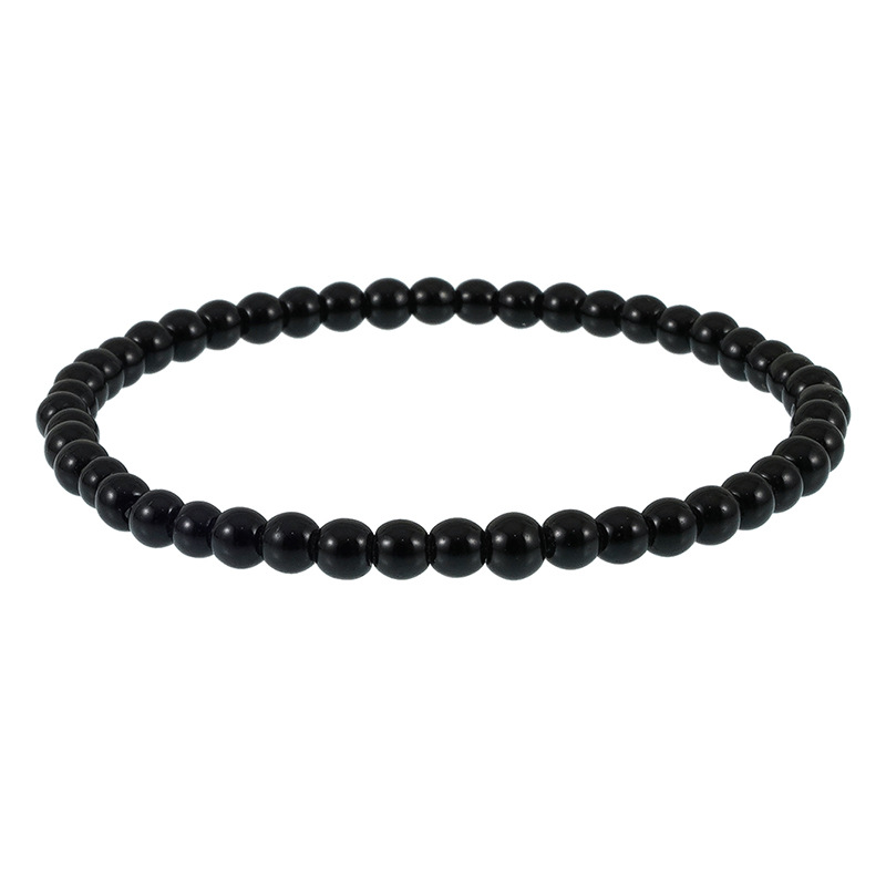 Perles de verre noires 4MM