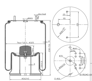Contitech 4023 N P03 <span class=keywords><strong>Firestone</strong></span> W01-M58-8104 Goodyear 1R14-729 Suspension à ressort pneumatique pour camion en matériau <span class=keywords><strong>EPDM</strong></span> - Product Image 2