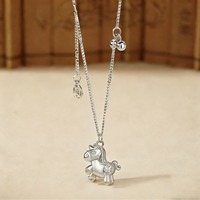 Collier Cheval Zodiaque Or et Argent Porte-Bonheur pour Femme, Homme et Couple - Symbole de Prospérité et Succès Immédiat