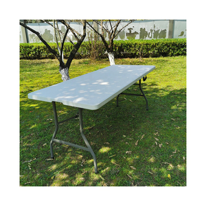 Bàn Gấp Nhựa <span class=keywords><strong>6ft</strong></span> Di Động Với Tấm Nhựa Trên Cùng Và Khung Thép Sử Dụng Ngoài Trời Để Cắm Trại BBQ Và Các Sự Kiện - Product Image 1