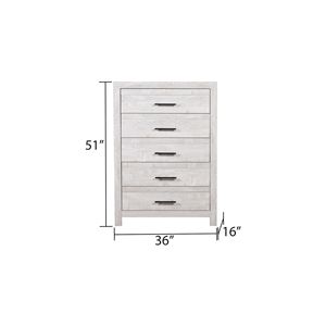 DB Modern 5-Drawer <b>Chest</b> Gray <b>Wood</b> <b>Storage</b> with Stylish Design - Product Image 2