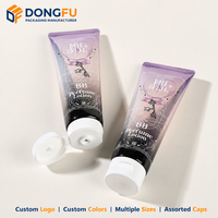 Tube souple en plastique ABL vide personnalisé de 100 ml, noir dégradé, avec bouchon à clapet blanc, pour lotion de soin de la peau