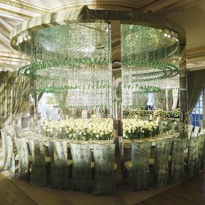 AnnieLu <span class=keywords><strong>D</strong></span>écoration de mariage <span class=keywords><strong>cristal</strong></span> vert clair perles de <span class=keywords><strong>verre</strong></span> guirlande <span class=keywords><strong>cristal</strong></span> suspendu arc perlé rideau - Product Image 1